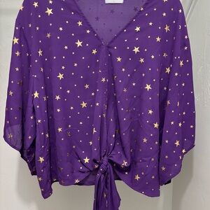 Adrienne Purple Star Top